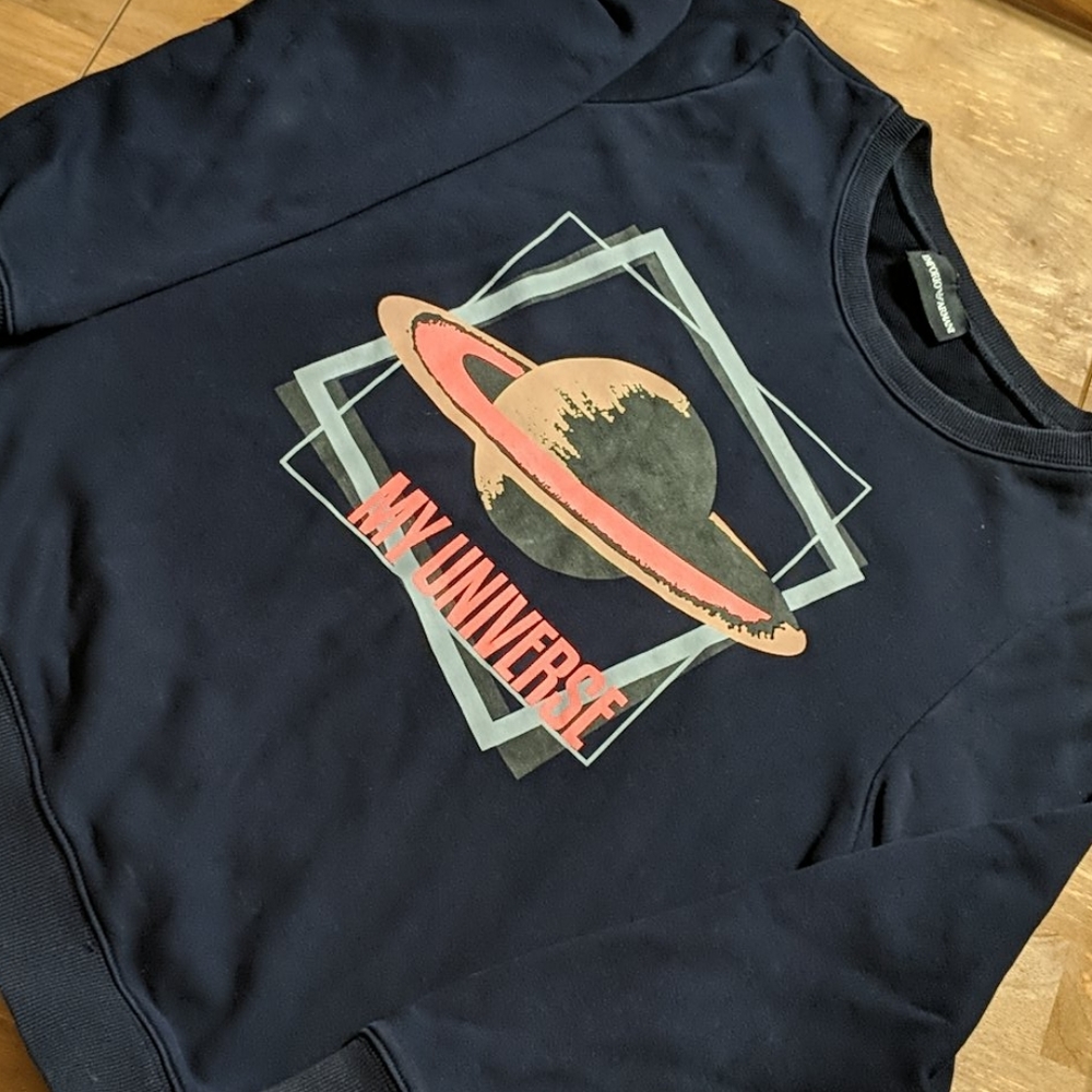Emporio Armani my universe blue cotton sweatshirt